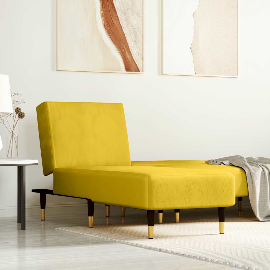vidaXL Chaiselongue Gelb Samt