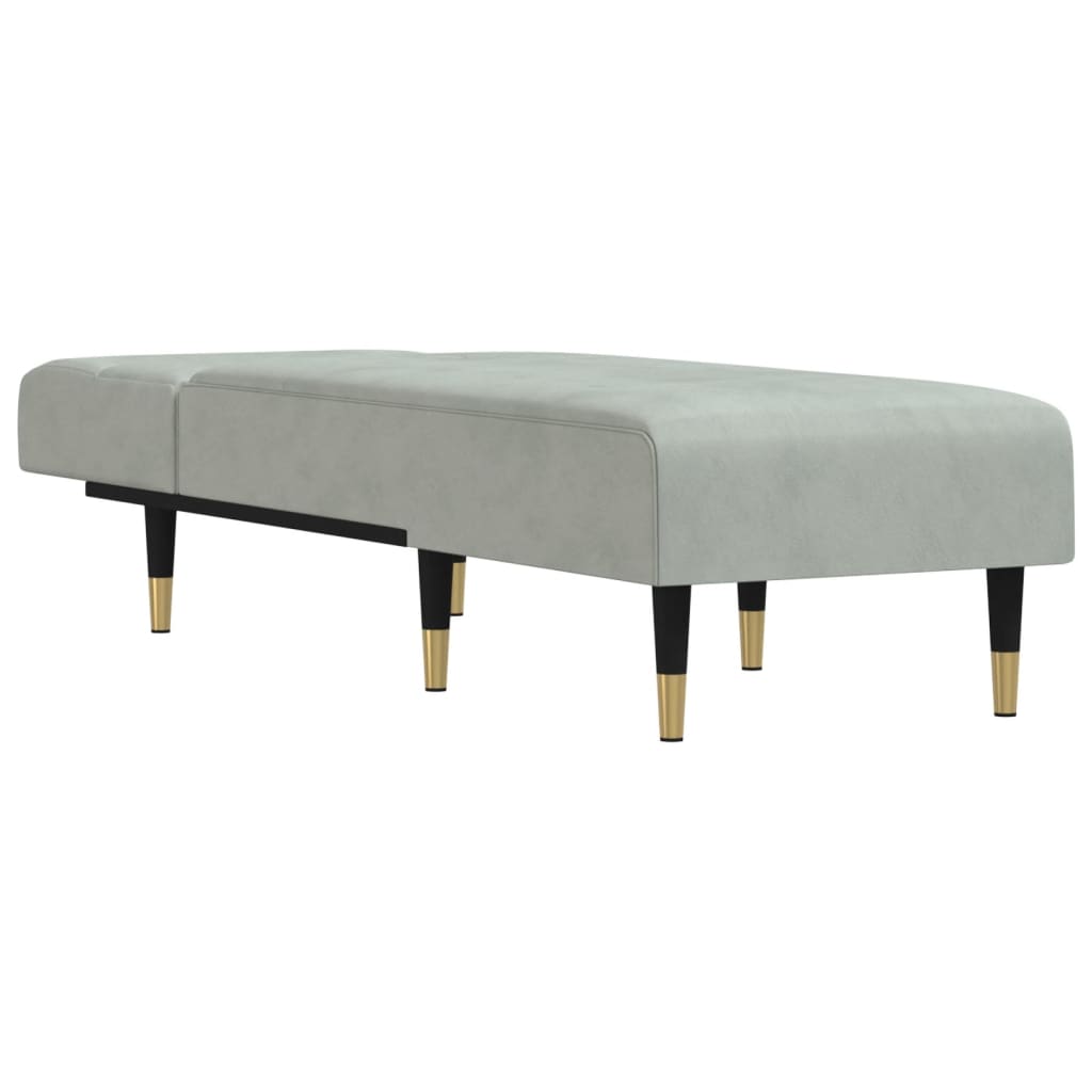 vidaXL Chaise Longue in Velluto Grigio Chiaro