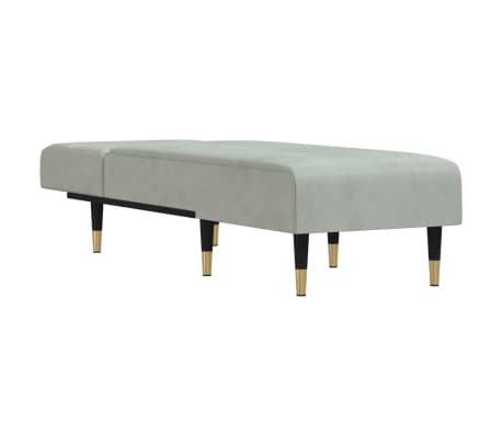 vidaXL Chaise Longue in Velluto Grigio Chiaro