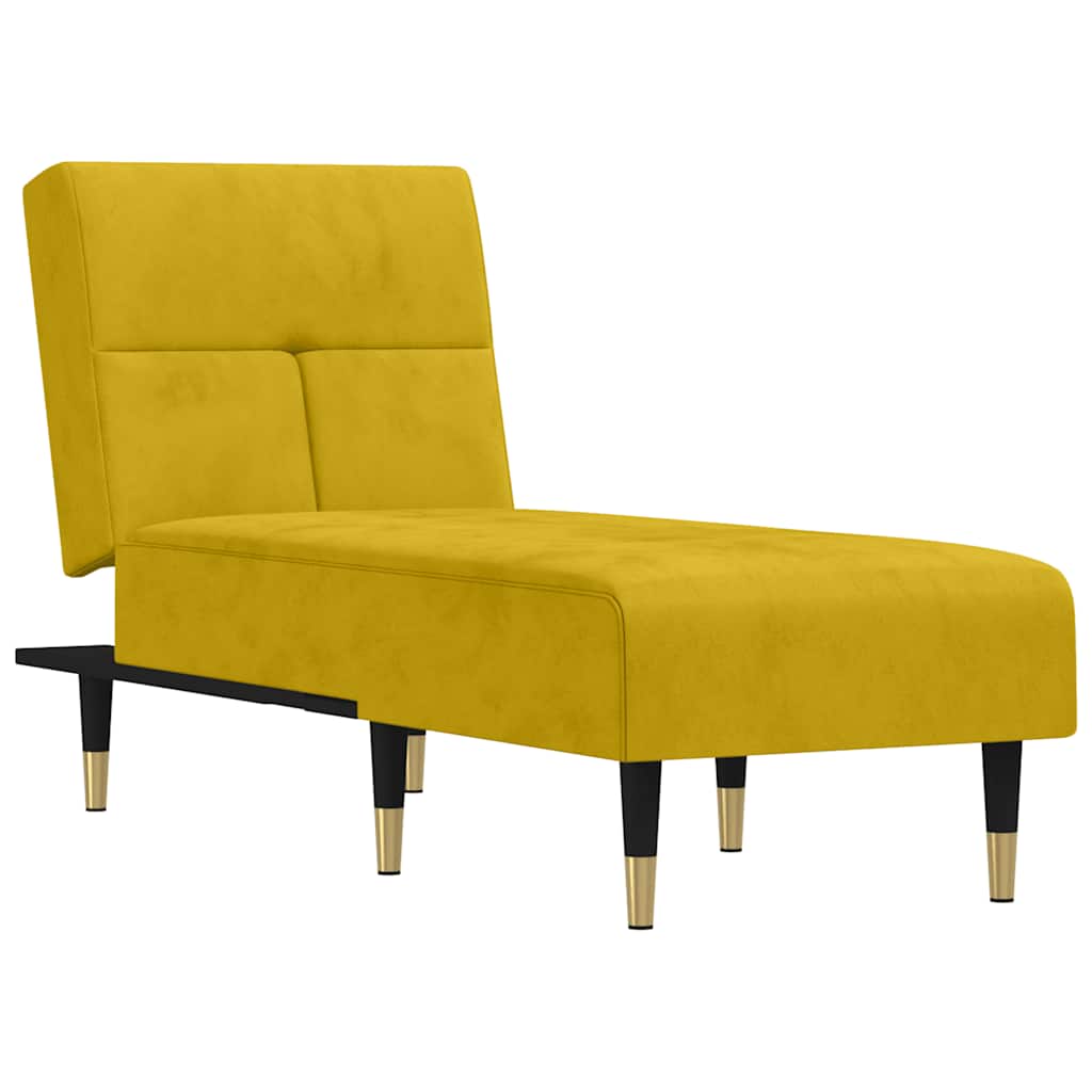 vidaXL Lenoška žlutá samet