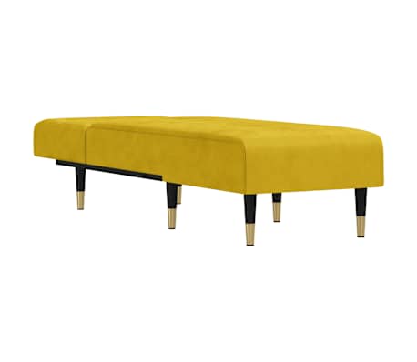vidaXL Chaise longue fluweel geel