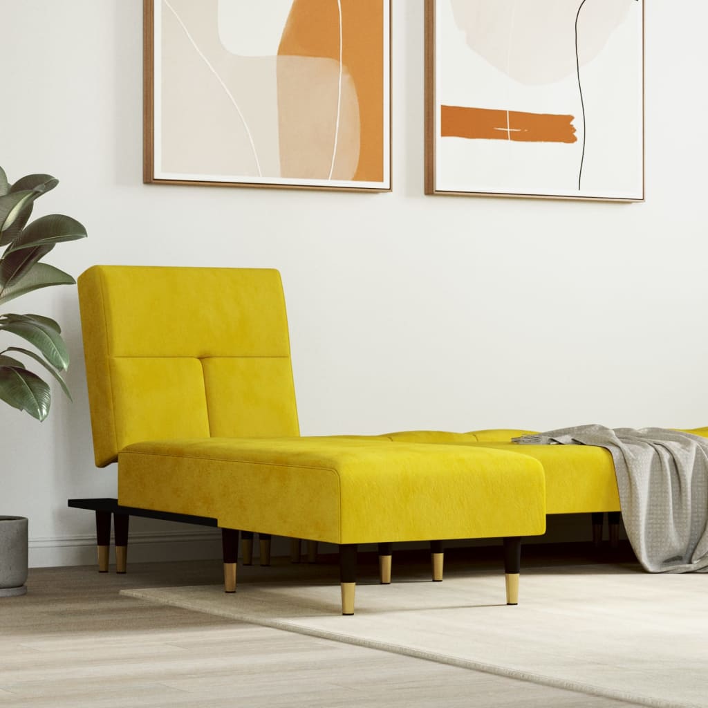vida XL Chaiselongue Gelb Samt