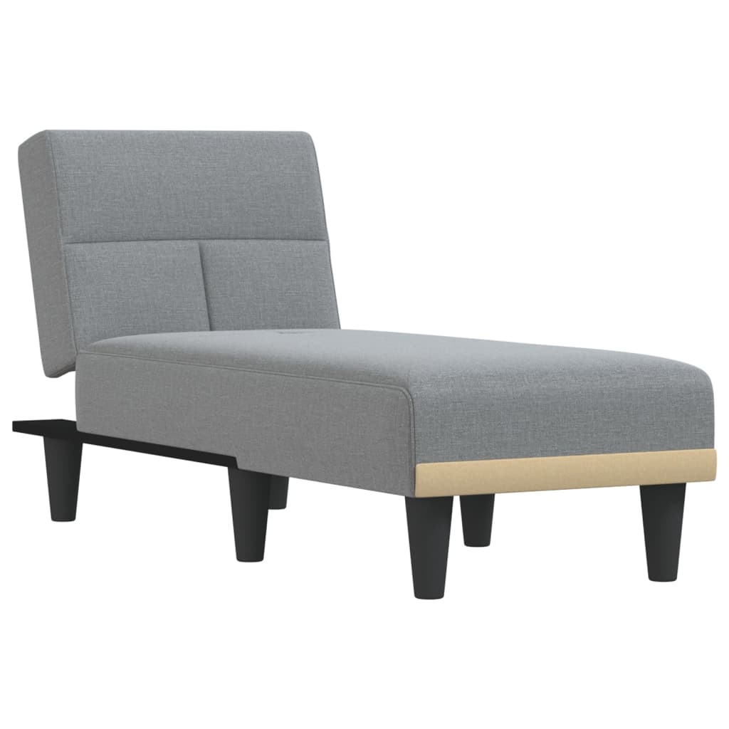 Image of vidaXL Chaise Longue Light Grey Fabric