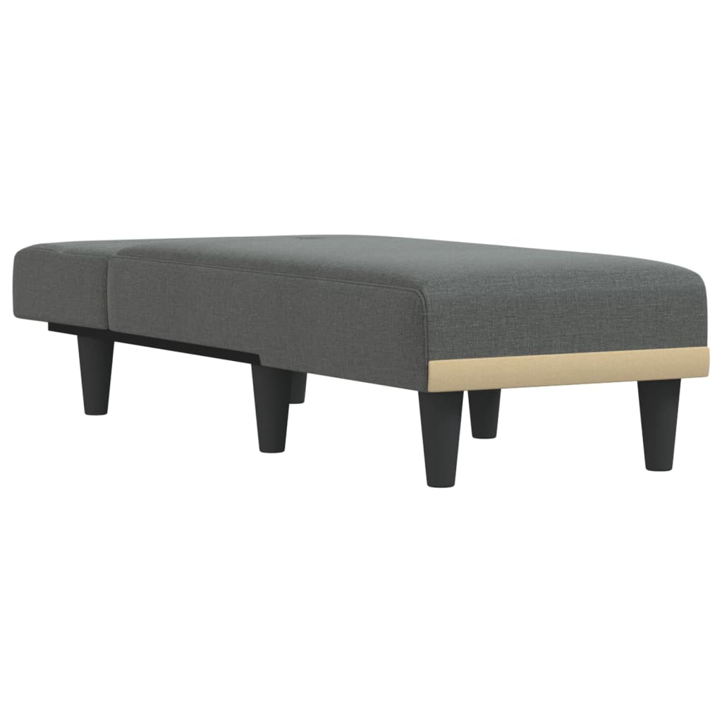 vidaXL Chaise longue stof donkergrijs afbeelding