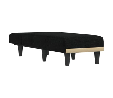 vidaXL Chaise longue noir tissu