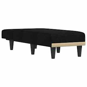 vidaXL Chaise longue noir tissu