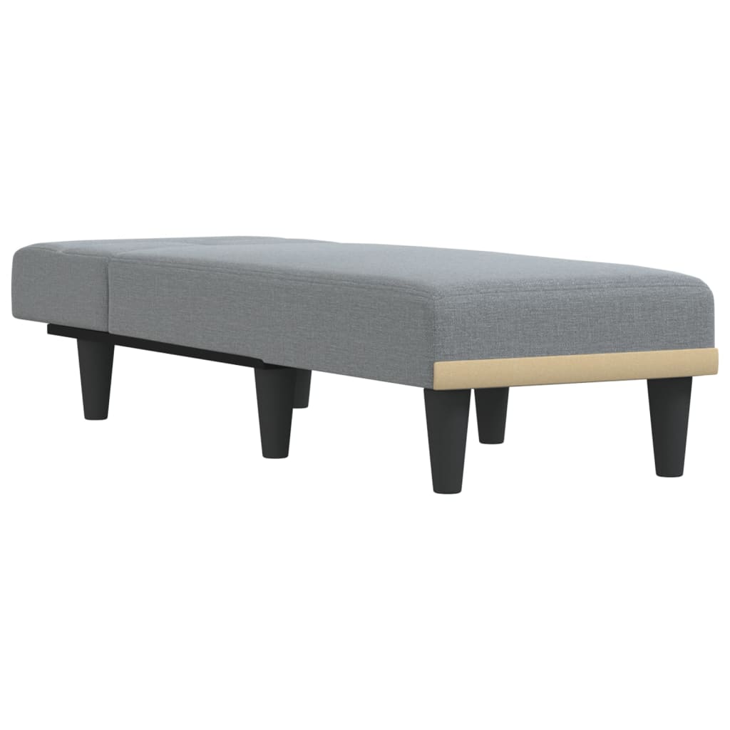 vidaXL Chaise longue gris clair tissu