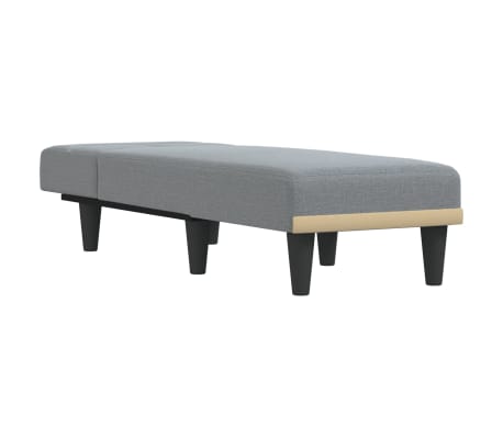 vidaXL Chaise longue gris clair tissu