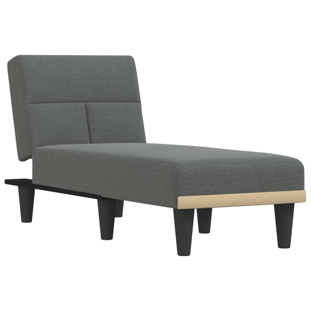 Image of vidaXL Chaise Longue Dark Grey Fabric