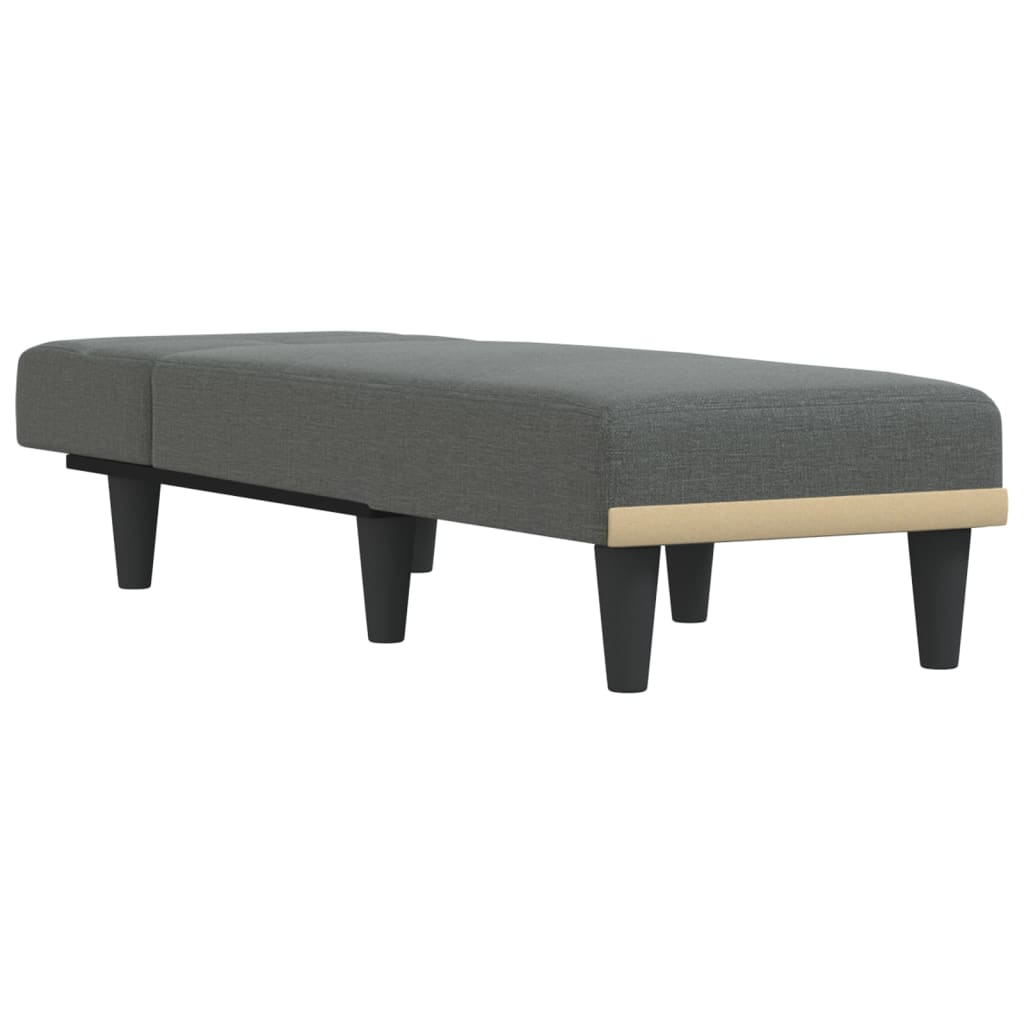 vidaXL Chaise longue stof donkergrijs afbeelding
