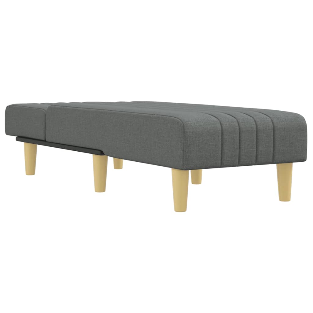 vidaXL Chaise longue stof donkergrijs afbeelding
