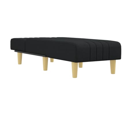 vidaXL Chaise longue noir tissu