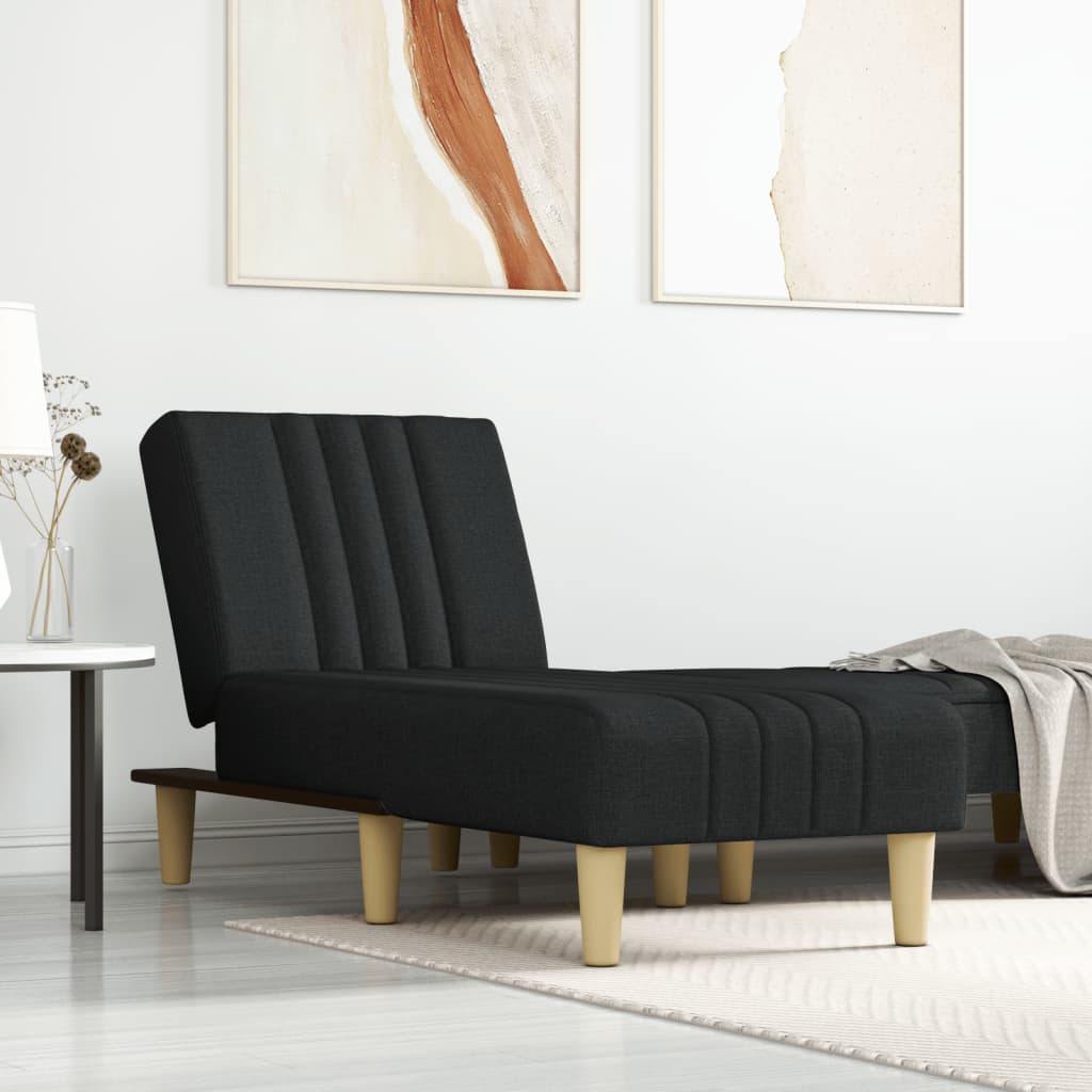 vida XL Chaiselongue Schwarz Stoff