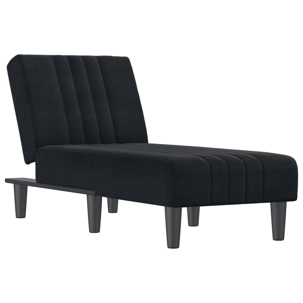 Image of vidaXL Chaise Longue Black Velvet