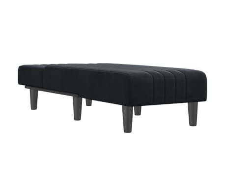vidaXL Chaise longue fluweel zwart