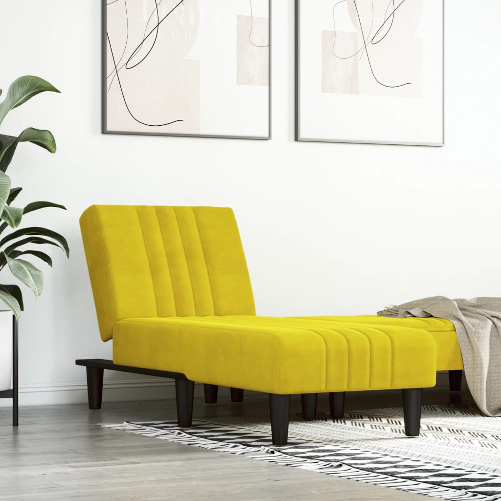 vida XL Chaiselongue Gelb Samt