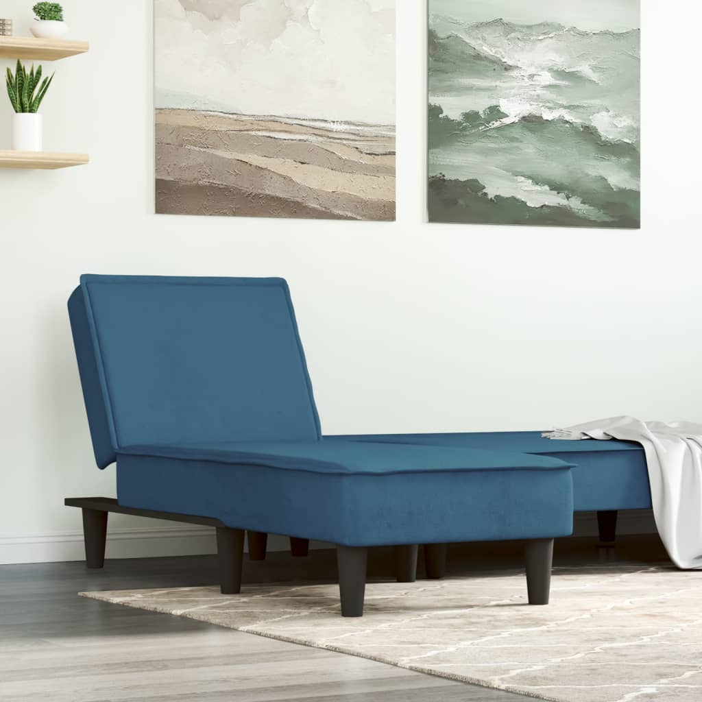 vidaXL Chaiselongue Blau Samt