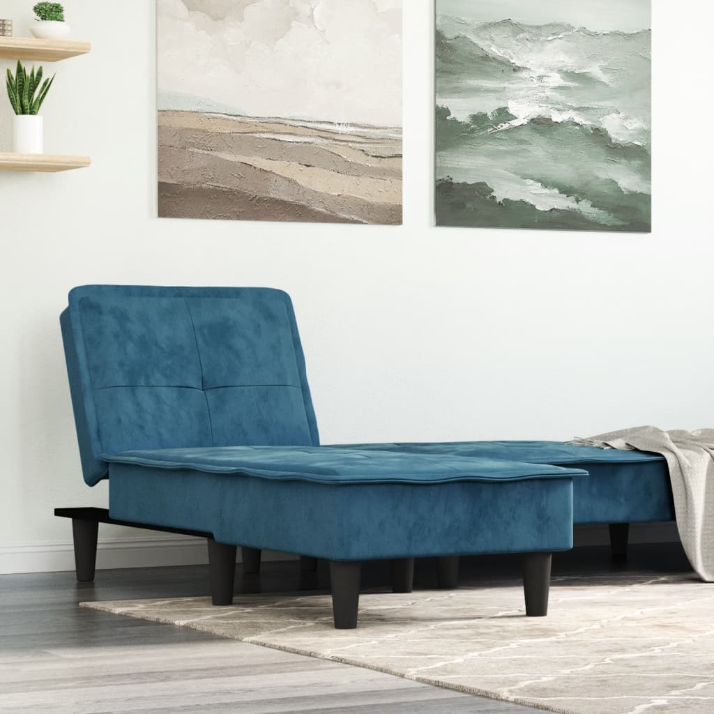 vidaXL Chaiselongue Blau Samt