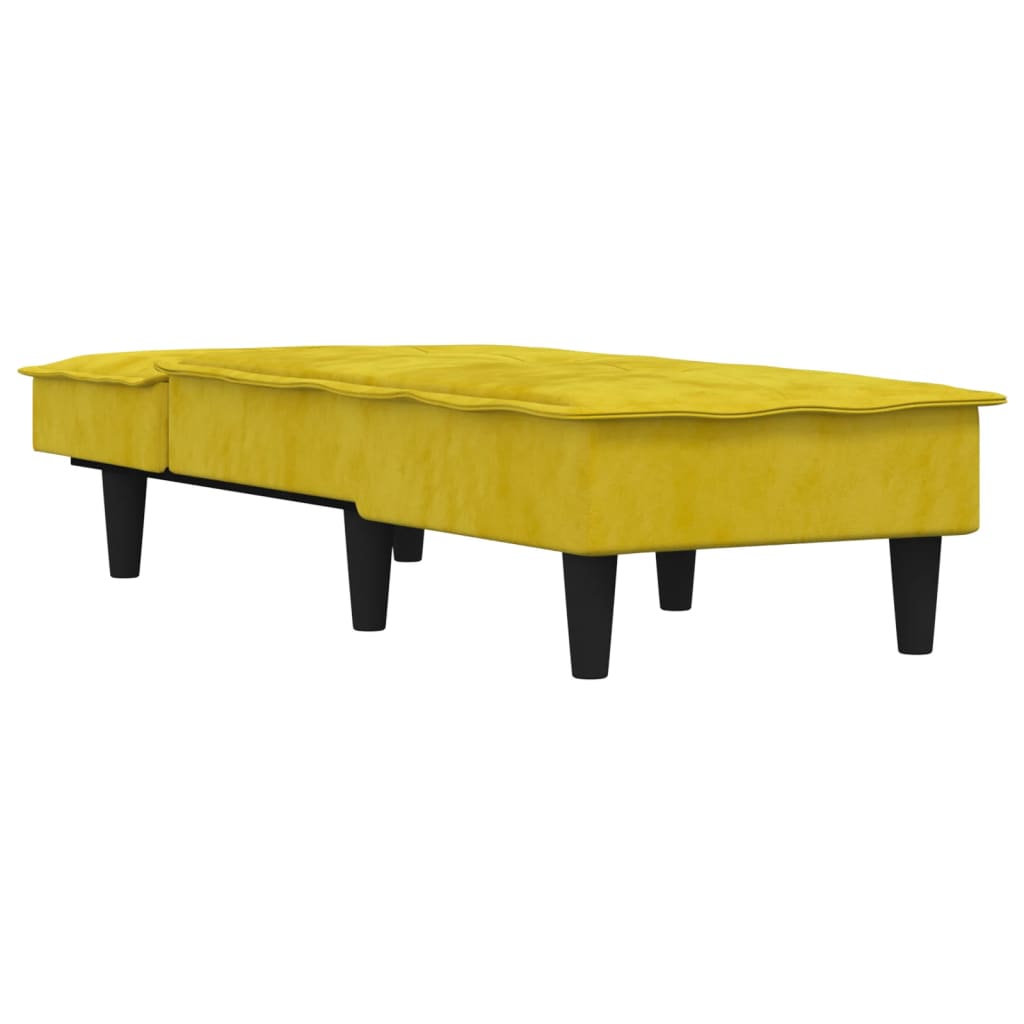 vidaXL Chaise longue fluweel geel afbeelding