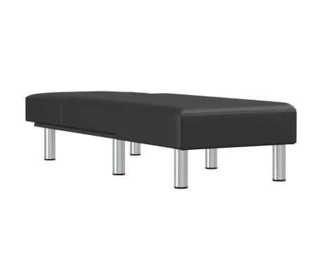 vidaXL Chaise longue noir similicuir