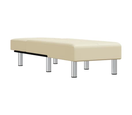 vidaXL Chaiselongue Creme Kunstleder