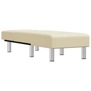 vidaXL Chaiselongue Creme Kunstleder