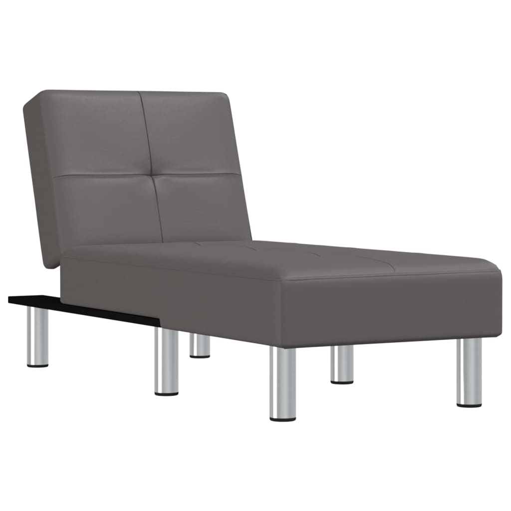 Image of vidaXL Chaise Longue Grey Faux Leather