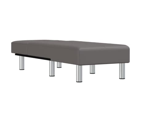 vidaXL Chaise longue gris similicuir