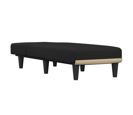 vidaXL Chaise longue noir tissu