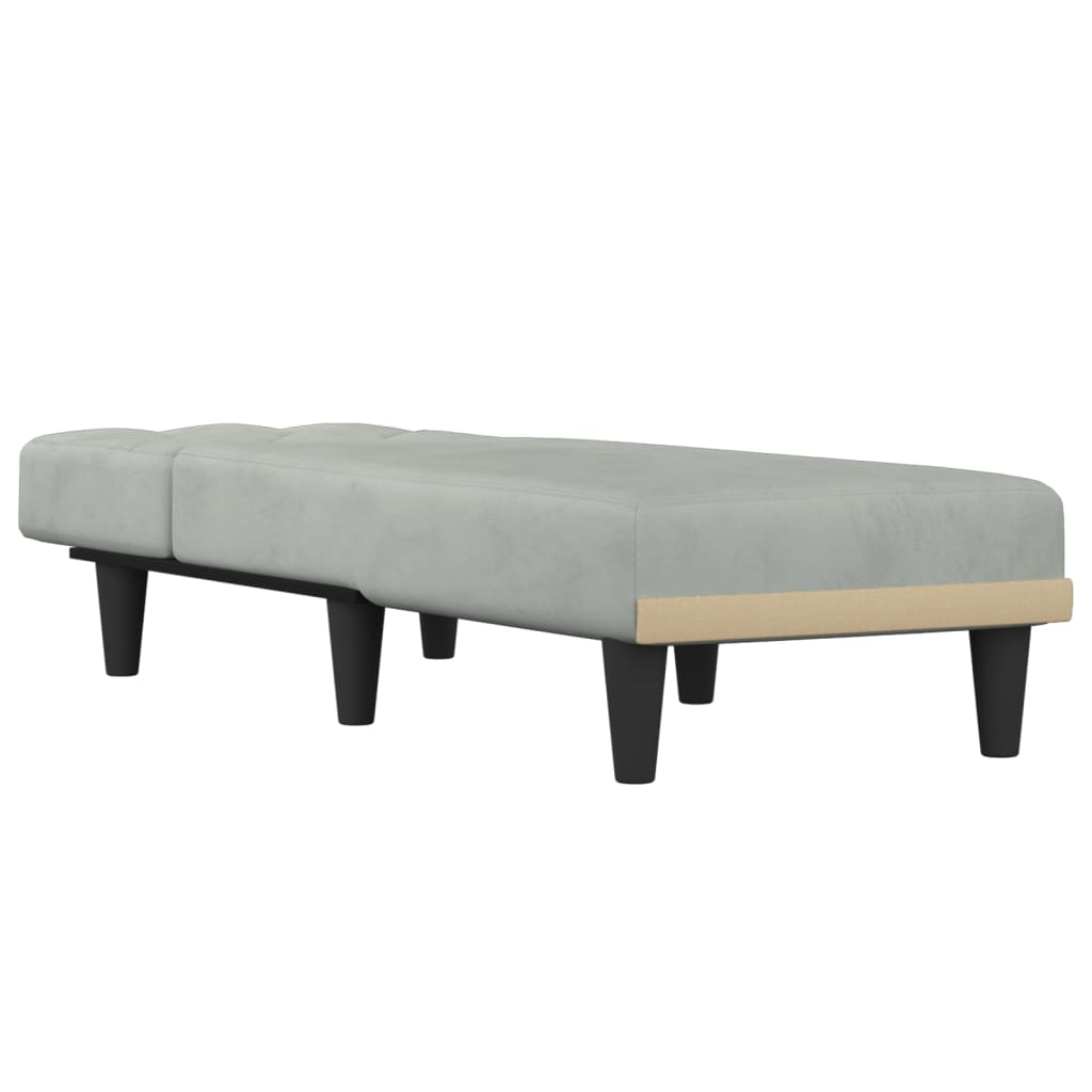 vidaXL Chaise longue fluweel lichtgrijs