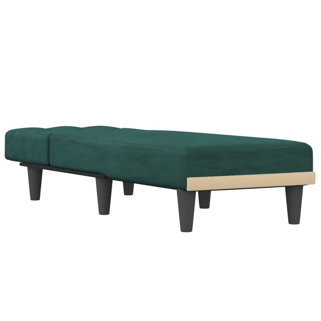 vidaXL Chaise longue fluweel donkergroen afbeelding