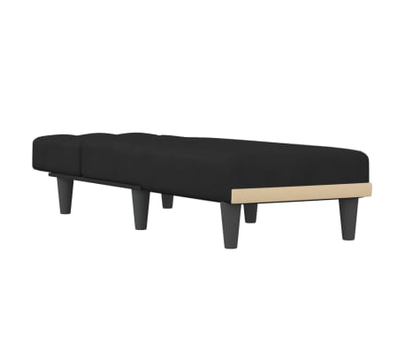 vidaXL Chaise longue fluweel zwart