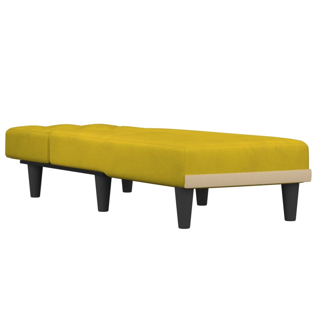 vidaXL Chaise longue fluweel geel afbeelding