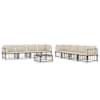 vidaXL 9-osaline aiam&ouml;&ouml;bli komplekt patjadega, antratsiit, pol&uuml;rotang