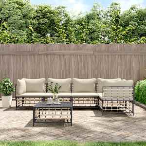 Vrtna garnitura 6-delna z blazinami antracit poli ratan