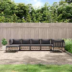 Vrtna garnitura 7-delna z blazinami antracit poli ratan