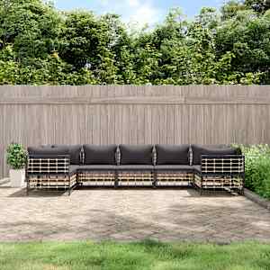 Vrtna garnitura 7-delna z blazinami antracit poli ratan