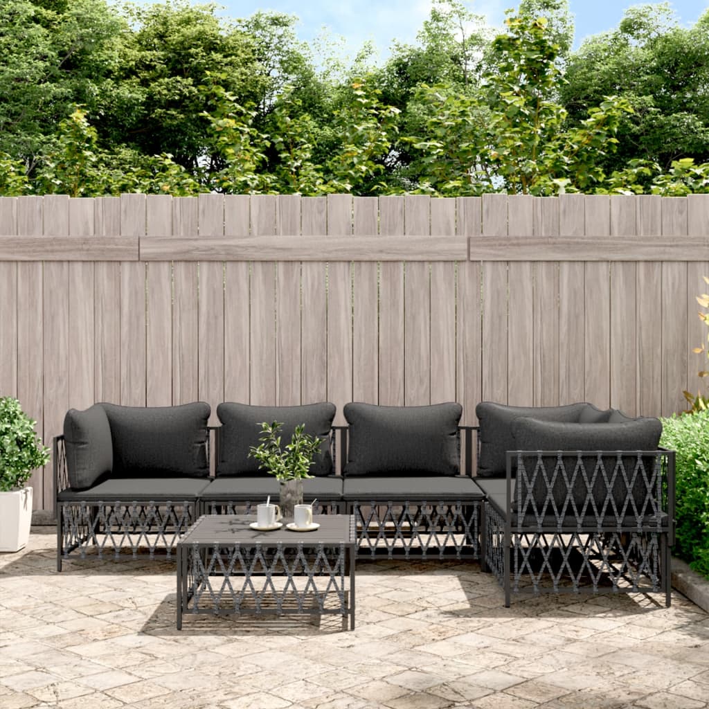 Zestaw wypoczynkowy ogrodowy - sofa narożna, sofa środkowa, stół, poduszki