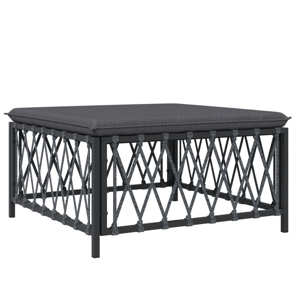 Set mobilier de grădină cu perne, 9 piese, antracit, oțel