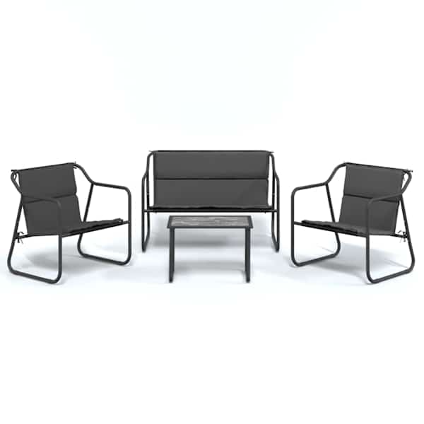 vidaXL 4-osaline aiam&ouml;&ouml;bli komplekt patjadega, antratsiit, teras
