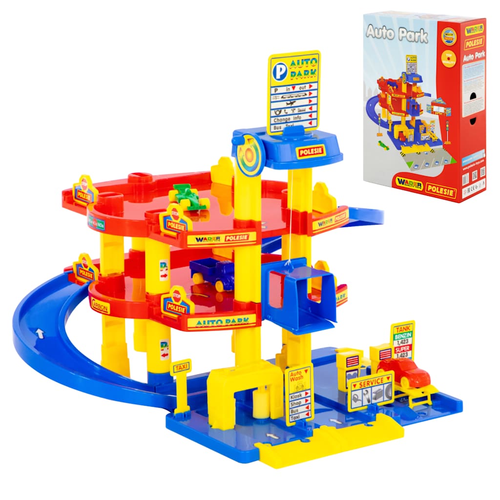 Polesie wader Ensemble de garage de stationnement 5 pcs 3 niveaux