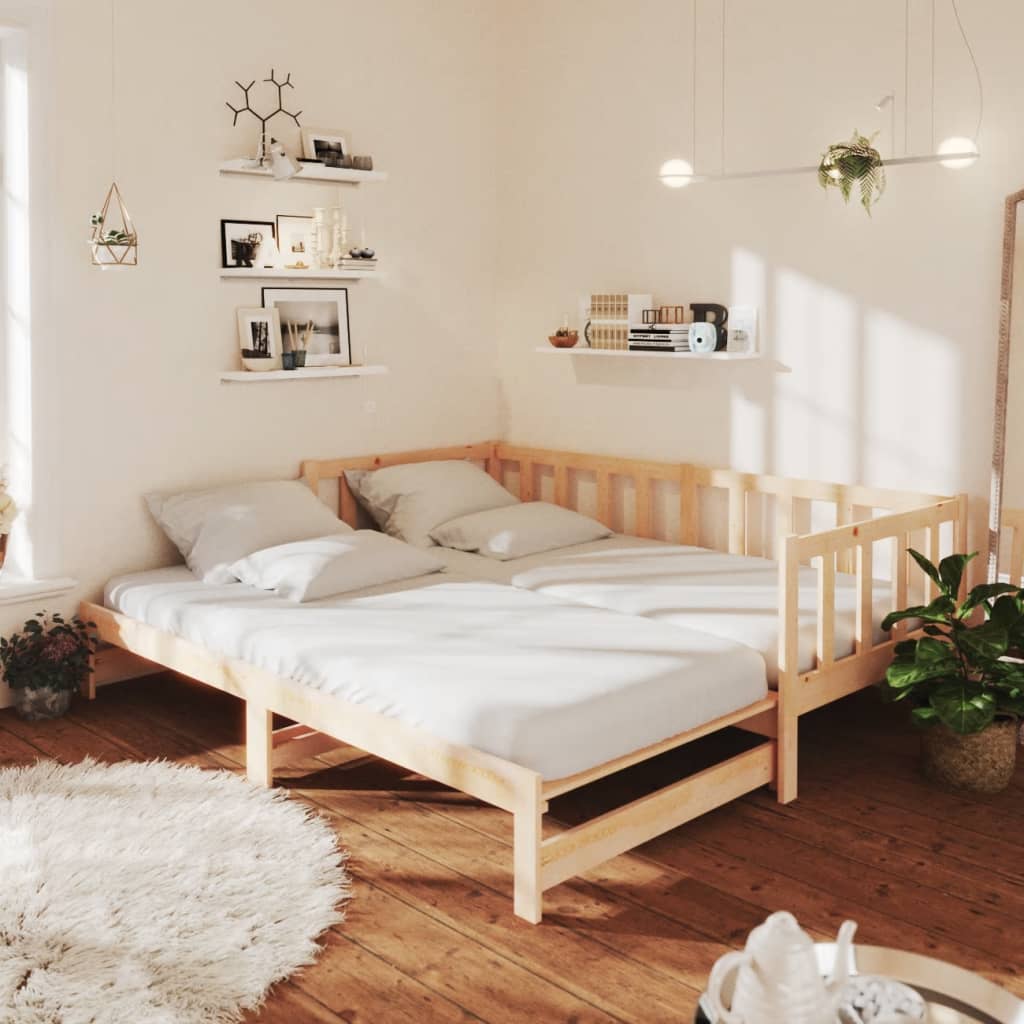 Výsuvná postel 2x (90 x 200) cm masivní borovice