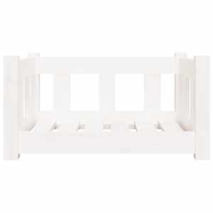 vidaXL Cama para perros madera maciza de pino blanca 55,5x45,5x28 cm