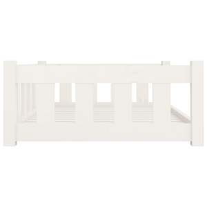 Pelíšek pro psy bílý 95,5 x 65,5 x 28 cm masivní borovice - obrázek 5