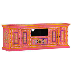 vidaXL telerikapp, roosa, 110 x 30 x 40 cm, mangopuit