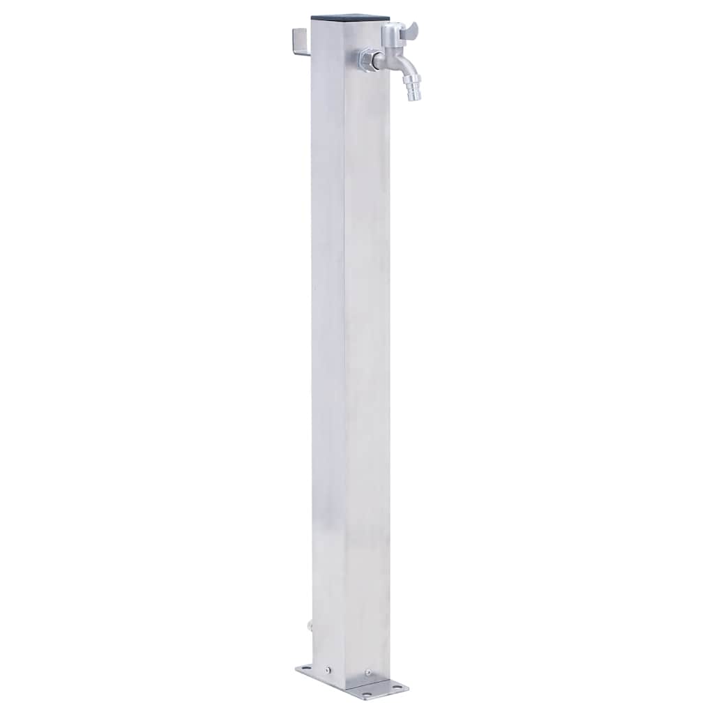 vidaXL Puutarhan vesipylväs 40 cm ruostumaton teräs neliskulmainen