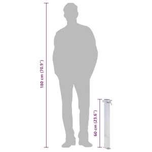 Zahradní sloupek na vodu 60 cm nerezová ocel čtvercový - obrázek 8