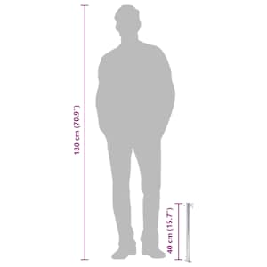 Zahradní sloupek na vodu 40 cm nerezová ocel kulatý - obrázek 8