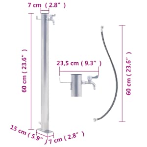 Zahradní sloupek na vodu 60 cm nerezová ocel kulatý - obrázek 7