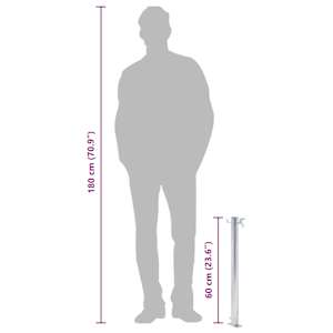 Zahradní sloupek na vodu 60 cm nerezová ocel kulatý - obrázek 8